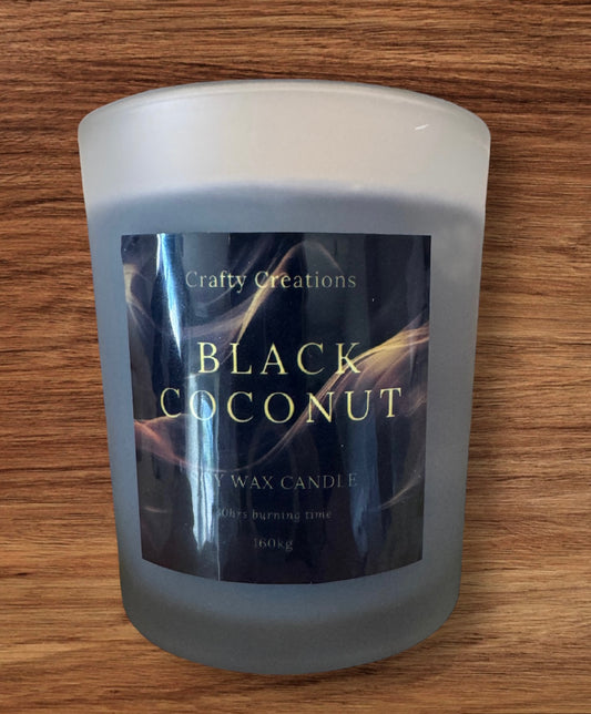 Black coconut candle