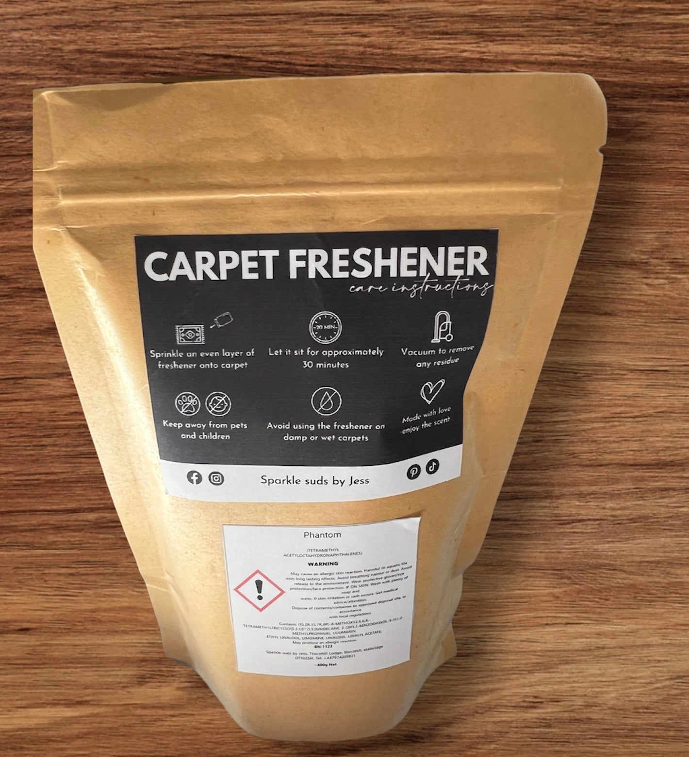 Phantom carpet and upholstery freshener