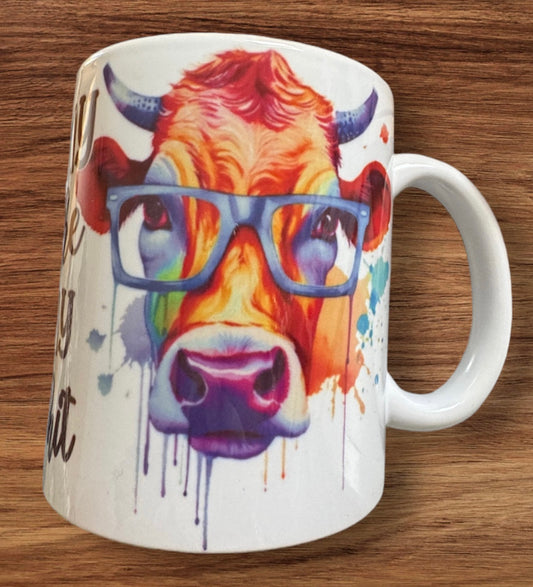 colourful cow mug