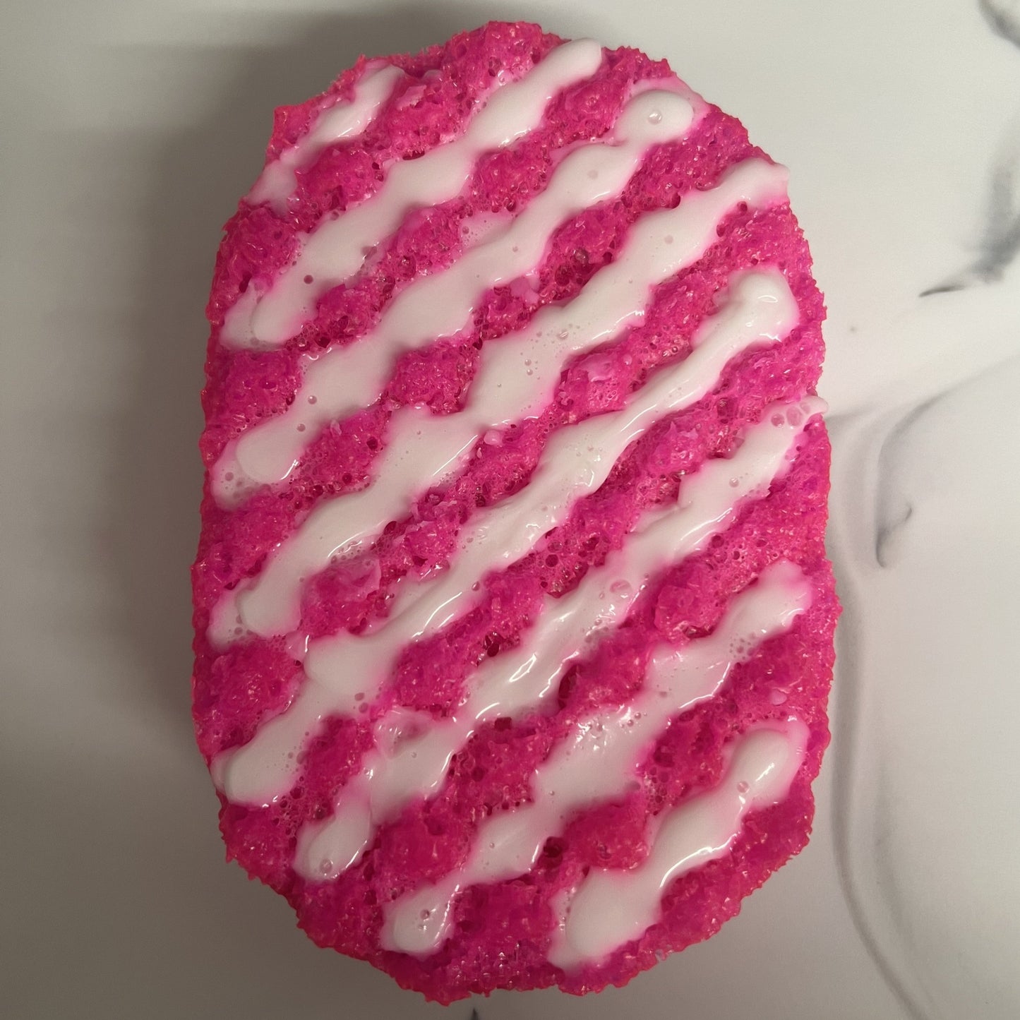 Cherry pink soap sponge